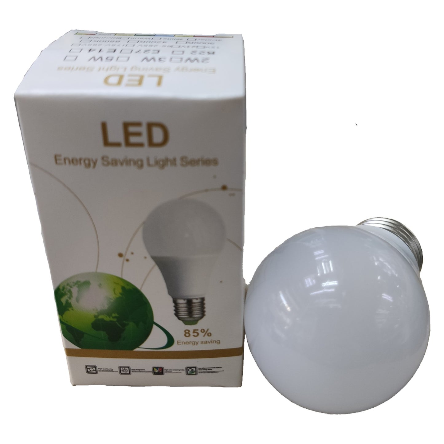 LED Bulb 12V DC 9W E27 Daylight ( needs Battery to light up)