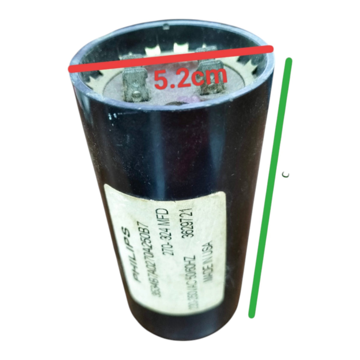 Motor Starting Capacitor, PHILIPS 270-324MFD 220-250V