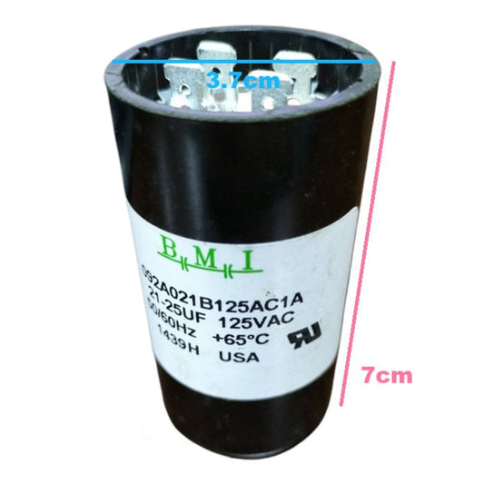 BMI Motor Starting Capacitor 21-25MFD 125V AC, Capacitor 21-25uF 125V
