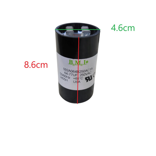 BMI Motor Capacitor 64-77uF 250V AC, Starting Capacitor 64-77MFD 250V