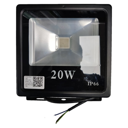 20W LED flood light with black casing on a white background