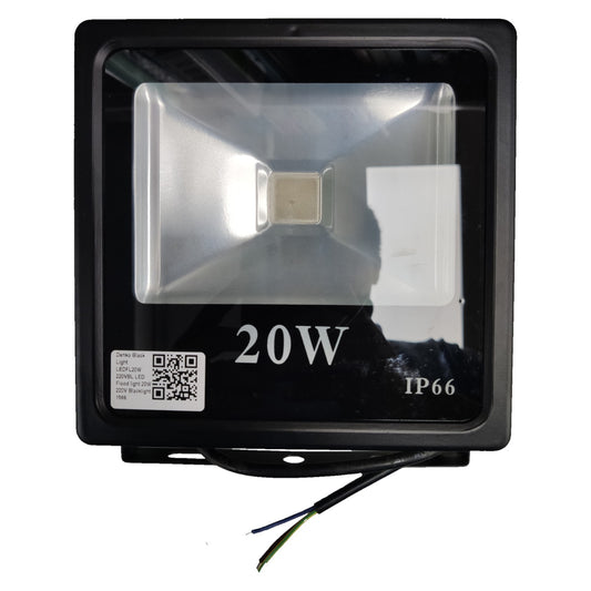 20W LED flood light with black casing on a white background