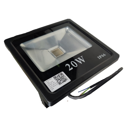 20W LED flood light with black casing on a white background