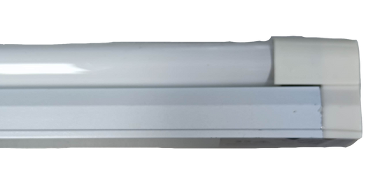 Electx Electrical Supply 21W T5 fluorescent fixture set with white tube and housing on black background