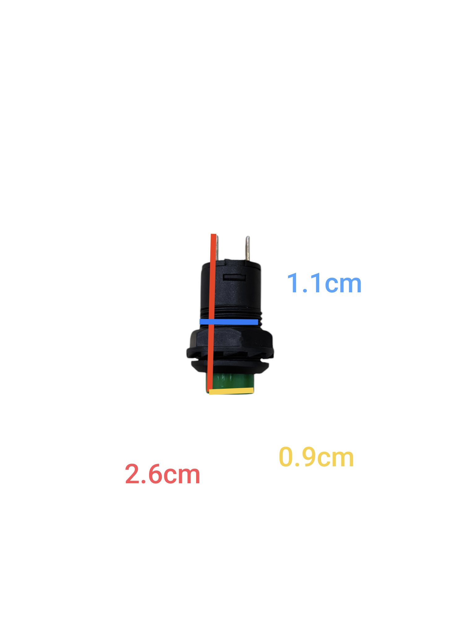 220V Green Push Lock Normally Open Switch with compact design for easy installation
