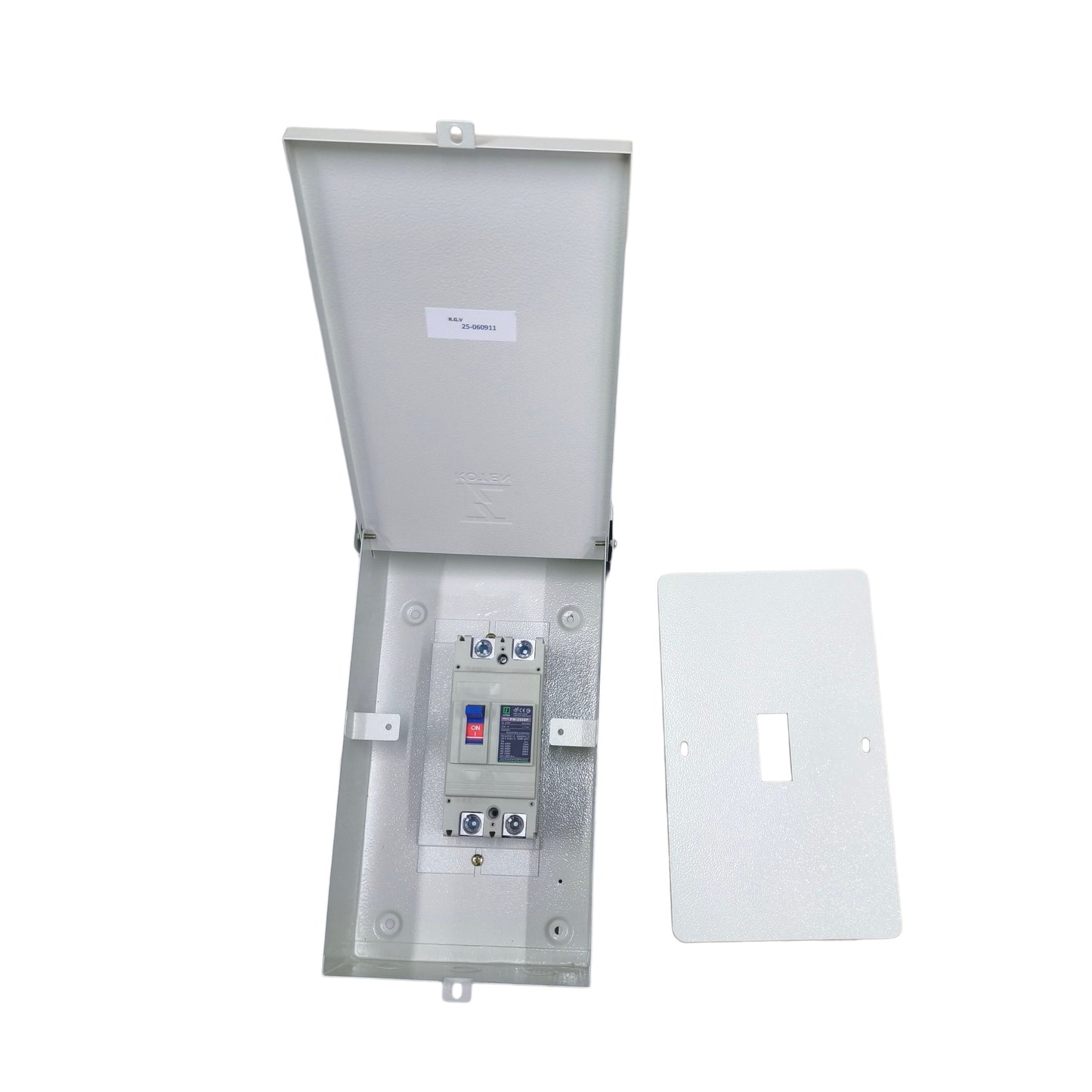 Koten 225A industrial outdoor circuit breaker in a metal enclosure with an open lid for easy access