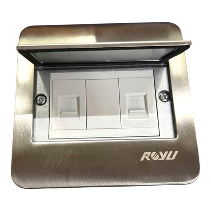 Royu Floor Outlet 2 Gang LAN Outlet Available in Gold and Silver
