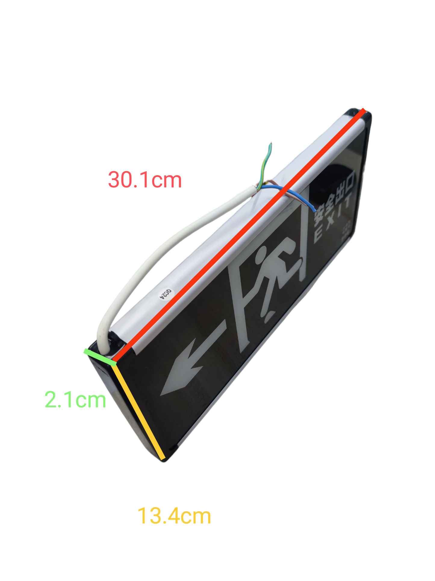 Exit Sign Left Arrow Running Man Glass 220V 3W Green DZ-BLZD-1LRE3W (E)SF