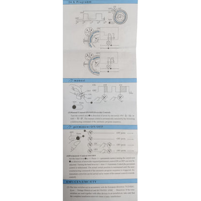 24 Hour Timer Switch 4A 110V - 220V Mechanical Functional Programmable DIN Rail Type Mounting