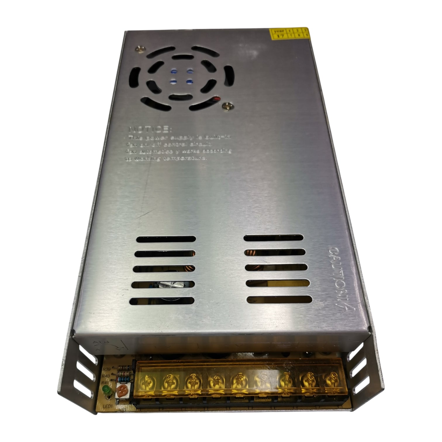 ZwitseRise 24V 15A regulated power supply with a durable metal casing and efficient cooling vents