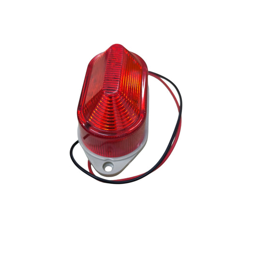 Denko 24V DC safety signal light with red lens and wiring for work and safety applications 1
