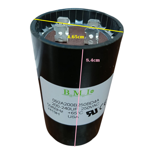 BMI Motor Starting Capacitor 200-240UF 250V AC, Capacitor 200-240MFD