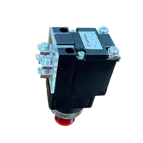 Auspicious 25mm illuminated push button switch with metal housing and clear lens for easy visibility