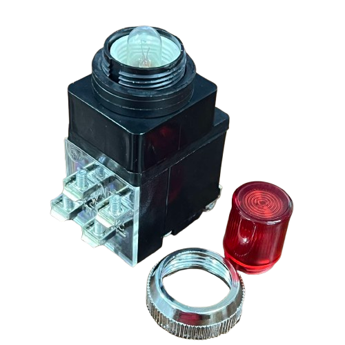 Auspicious 25mm illuminated push button switch with red lens and chrome ring for easy installation