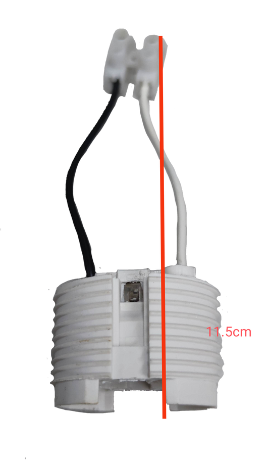 2A 220V PLC lamp holder with white and black wires for lighting installations