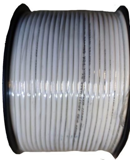 Grippes Speaker Wire AWG 22/2 Pre-Cut White (100 meters per roll) 0.30mm Copper strands, Pre Cut