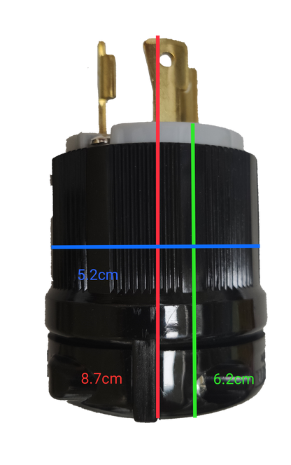 Grippes 30A Twist Lock Plug 2P+E (3P) 250V Grippes (NEMA L6) BL630P, Twistlock Plug 30A 2P+E (3P), Twistlock
