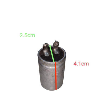 MP 2uF 250V motor running capacitor with two terminals for electrical applications