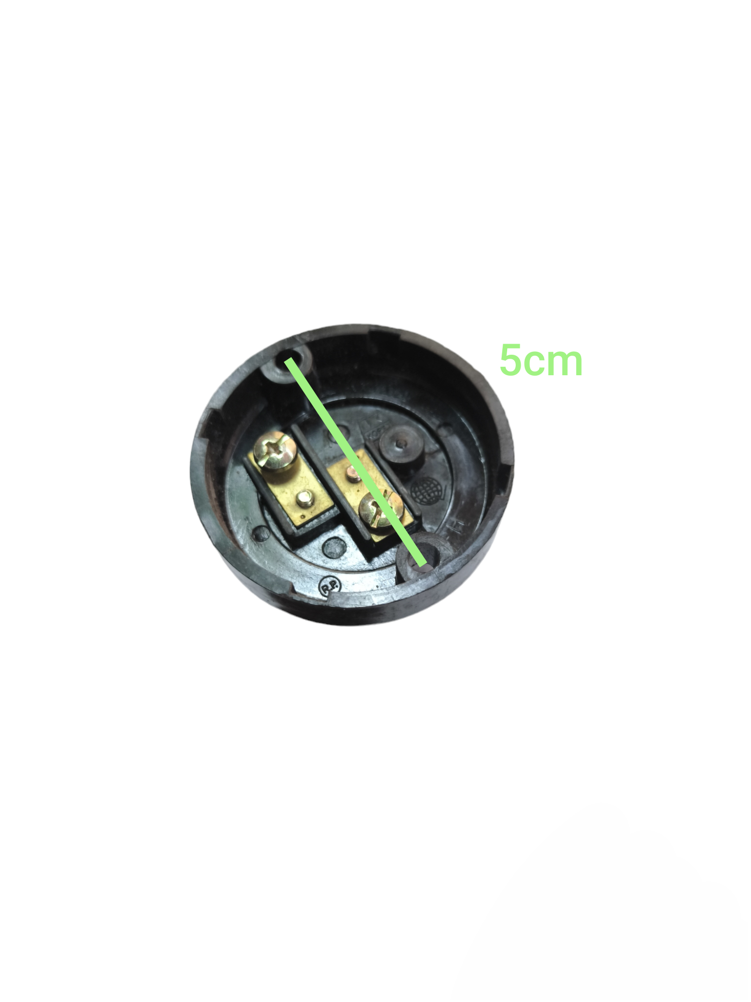 Kopez 2x2 E27 lamp holder 5A 250V black round base with brass connectors and 5cm diameter