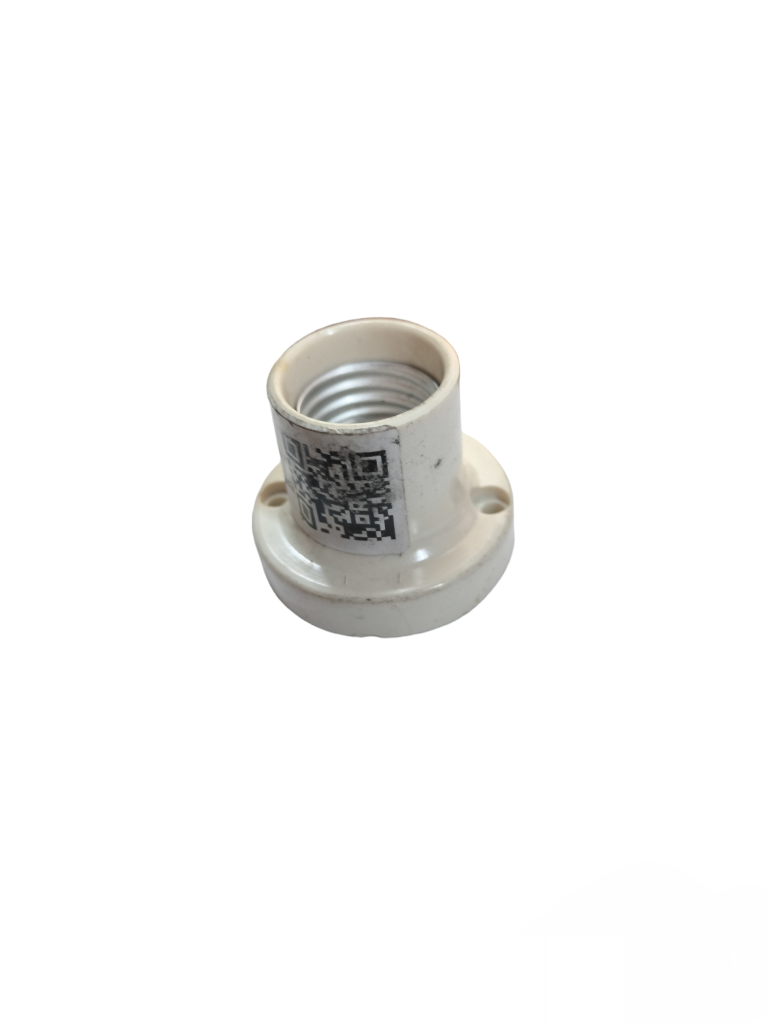 Kopez 2x2 E27 Plastic Receptacle 5A 250V white lighting installation accessory with QR code
