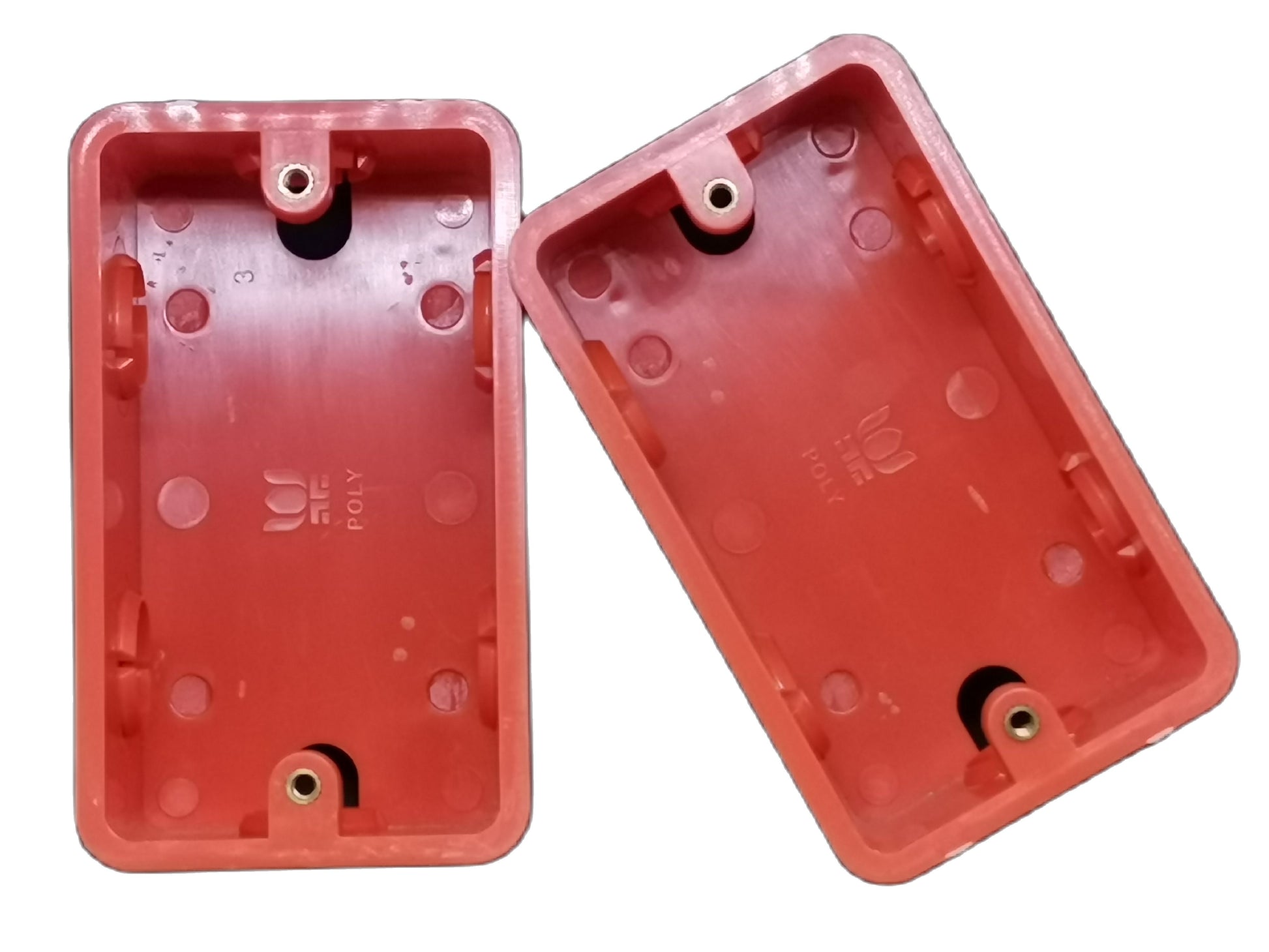 Polyflex 2x4 PVC utility box electrical wiring enclosure in red plastic for circuit installations
