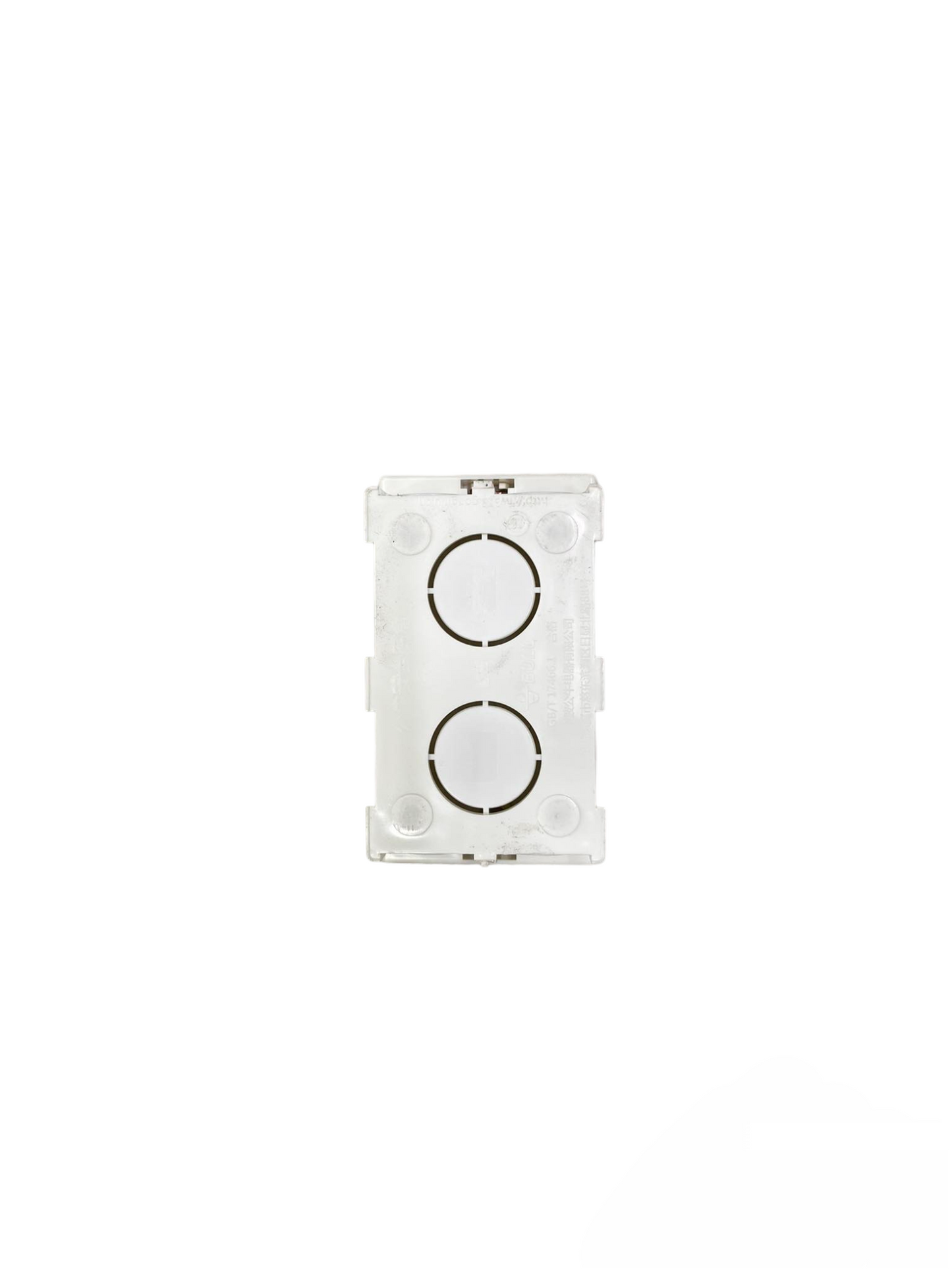 2x4 utility box white electrical enclosure with twin knockout holes for wiring connections