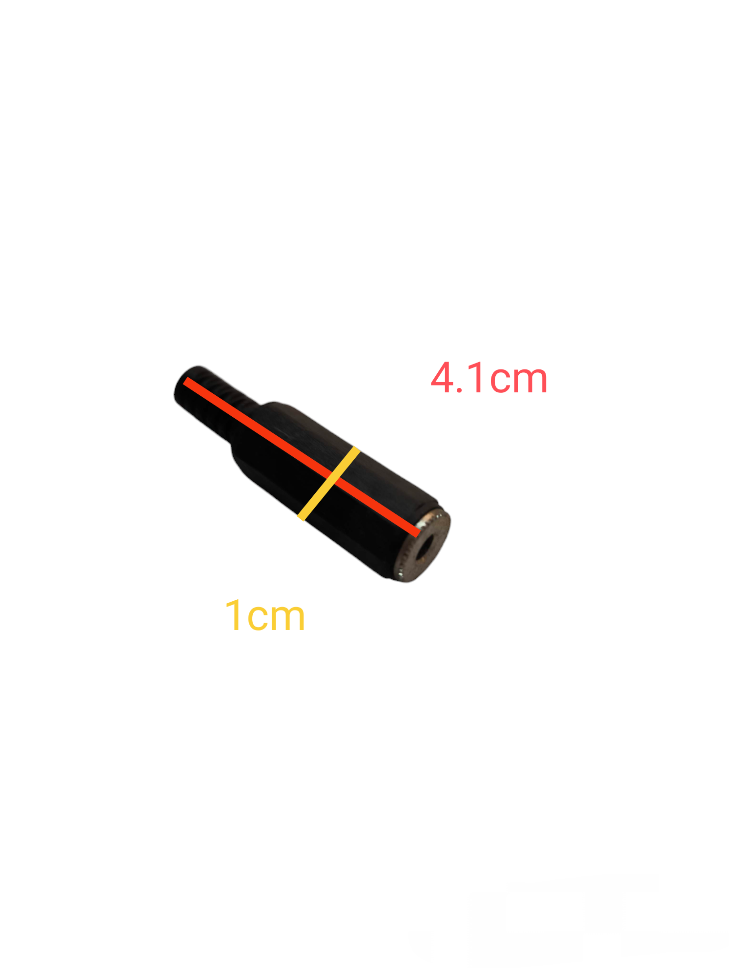 Black 3.5mm headphone socket adapter for microphone accessories measuring 4.1 cm by 1 cm from China
