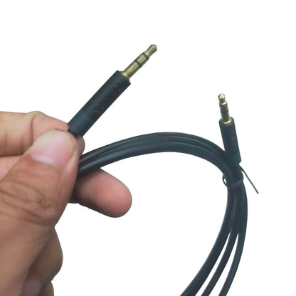 3.5mm to 3.5mm AUX Cable Durable Hi-Fi Audio Black 1.5 Meters