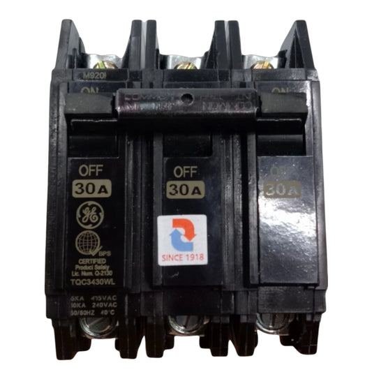 GE 30A 3 Pole Circuit Breaker Bolt-on designed for reliable electrical protection and easy installation