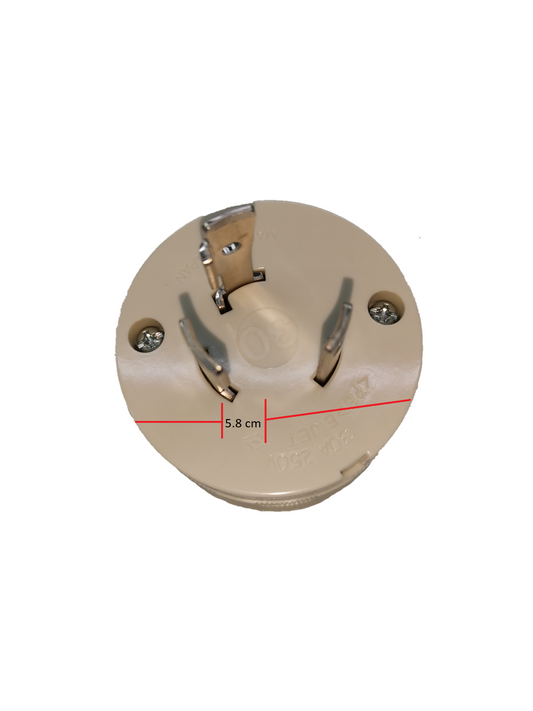 Panasonic 30A 3 Pole Twt isLock Plug 250V beige round electrical plug with metal prongs