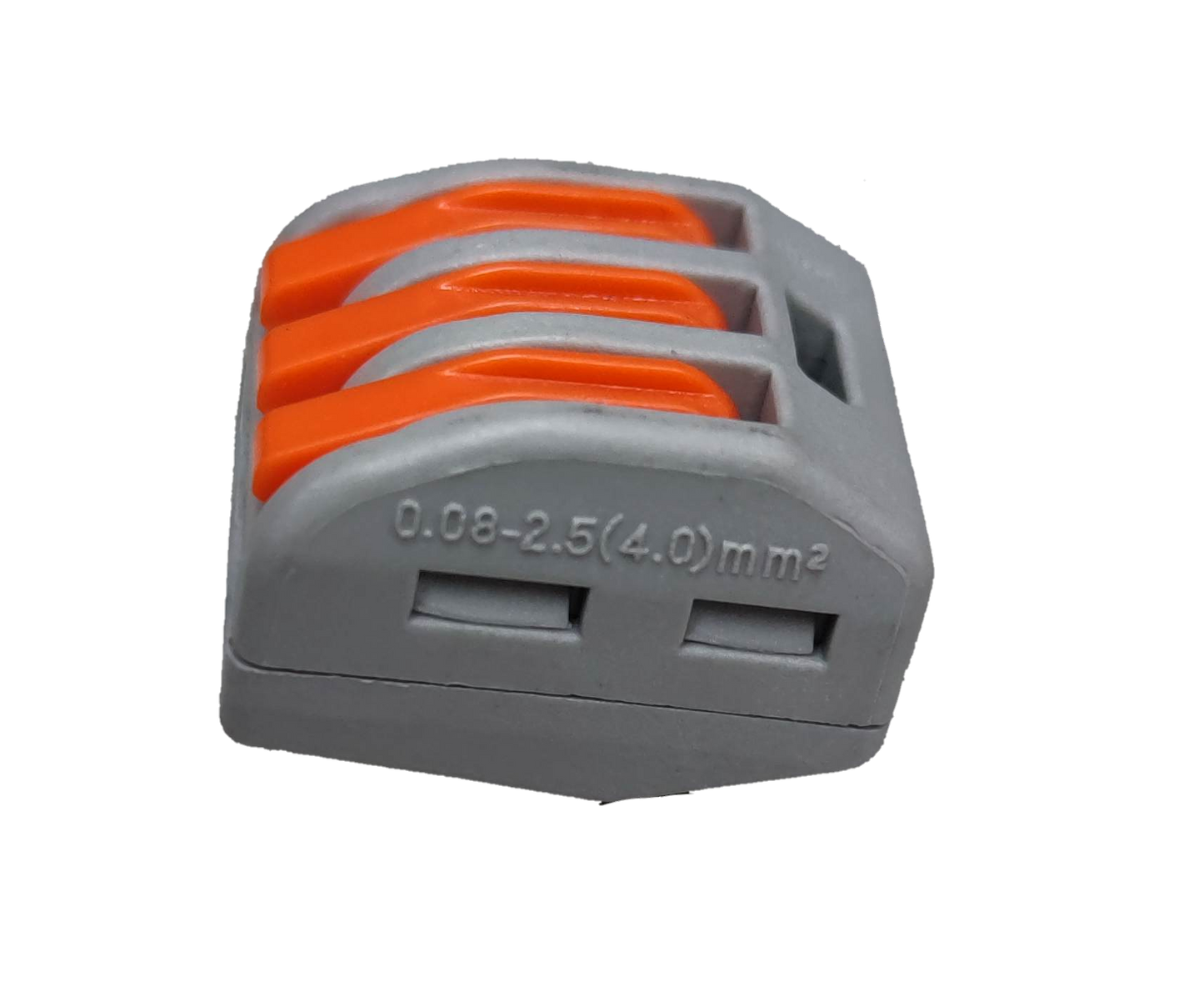 32A 250V wire connector 5 pack with three orange levers for secure electrical connections