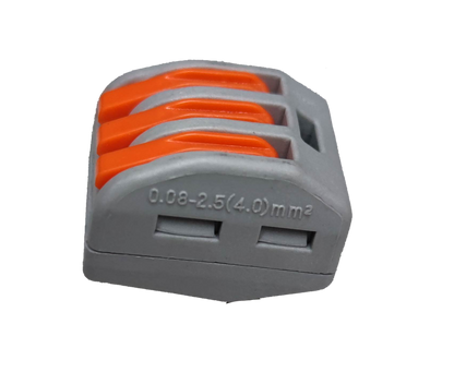 32A 250V wire connector 5 pack with three orange levers for secure electrical connections