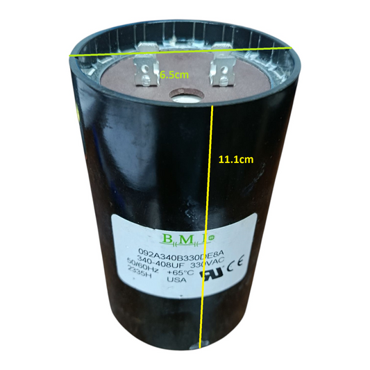 BMI Motor Starting Capacitor 340-408UF 330V AC, Capacitor 340-408MFD