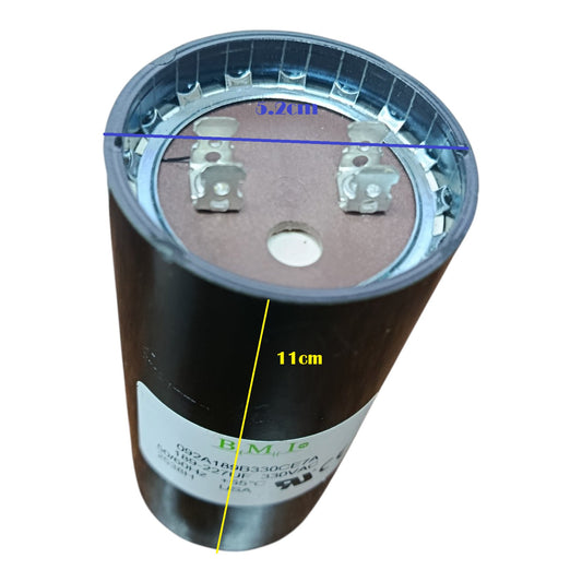 BMI Motor Starting Capacitor 189-227UF 330V AC, Capacitor 189-227MFD 330V AC