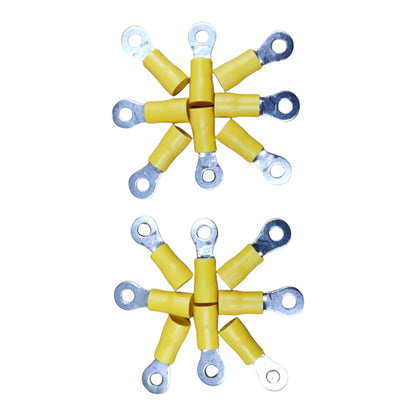 Local Terminal Lugs Ring Type Yellow Insulation 5.5mm (5Pcs + 5Pcs Free) , Ring Terminal Lugs,  Round Terminal Lugs