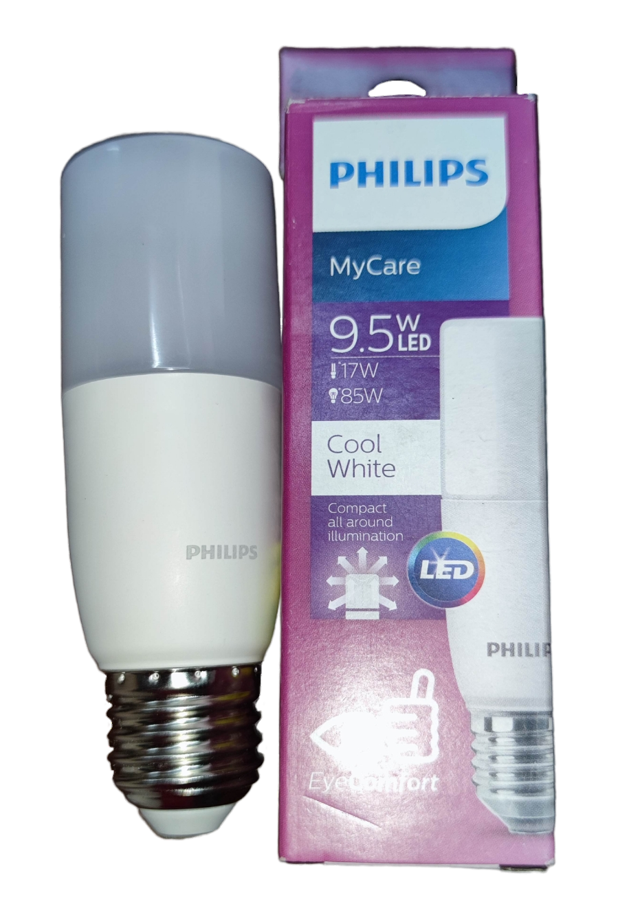 Philips 9.5W LED Stick E27 220V 4000K Cool White Eye Comfort