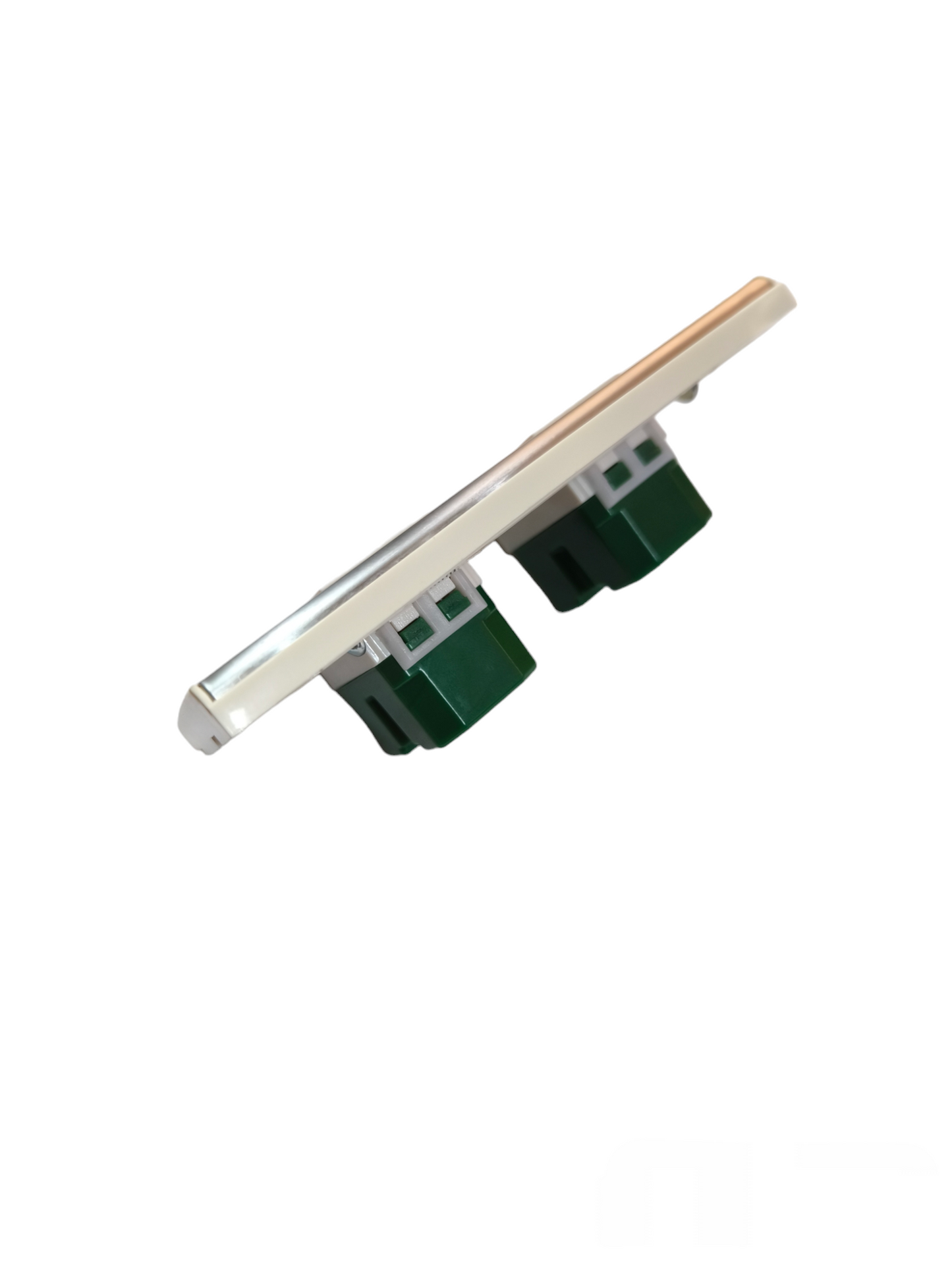 Omni 2 Gang Flat Pin Outlet 15A 250V with Stainless Plate Cover WWP-112S+(WWR-200x2)