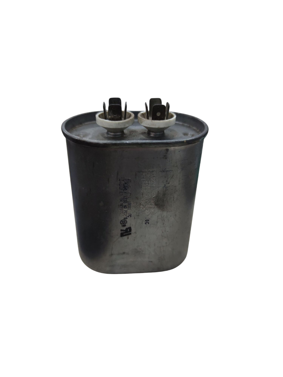 35uF 370V AC Running Capacitor - front view showing terminals, Electx Electrical Supply
