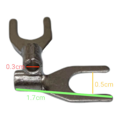 Y Terminal 2.0mm Wire 5mm Y Size 10PCS, Y Terminal 2.0mm YA-8C 10PCS