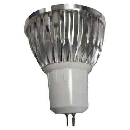 Light bulb with metallic reflector on a white background