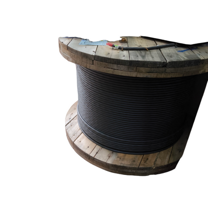 Philflex power cable heavy duty wire coiled on a large wooden spool for industrial use