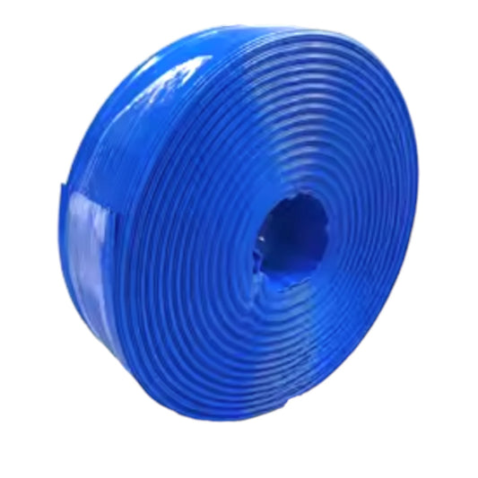 A roll of bright blue plastic cable protective sheathing or conduit, shown on a plain white background.