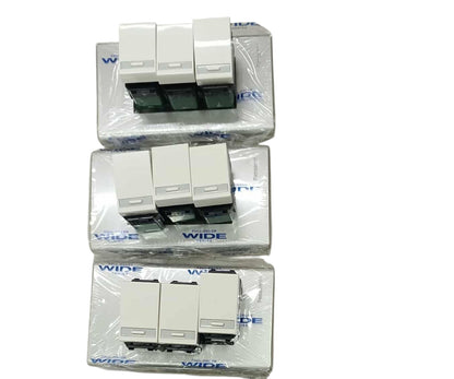 Panasonic Non-Illuminated 3 Gang Switch Refina series 1 way (White Switch Device with Metallic White Plate), 3xWEG5531/WEG6803MW-1