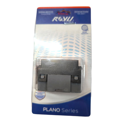 Royu Universal Outlet 15A 250V Dark Gray PLANO Series RMO6/DG