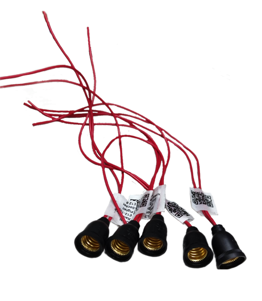 Omni  Pigtail Socket E12 E12-102 (5PCS) , E-12 Rubber Socket