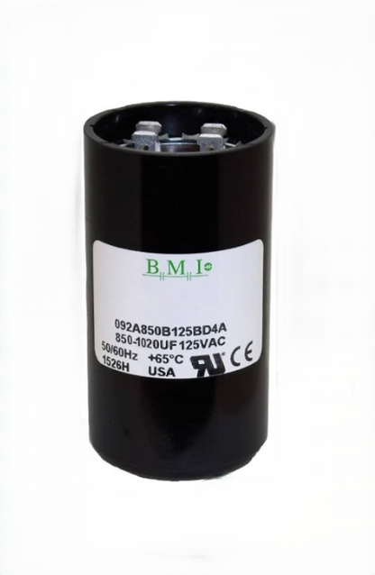 Motor Starting Capacitor 850-1020 UF BMI Brand, Available in: (165VAC and 125VAC)