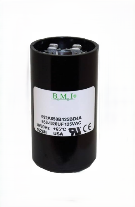 Motor Starting Capacitor 850-1020 UF BMI Brand, Available in: (165VAC and 125VAC)