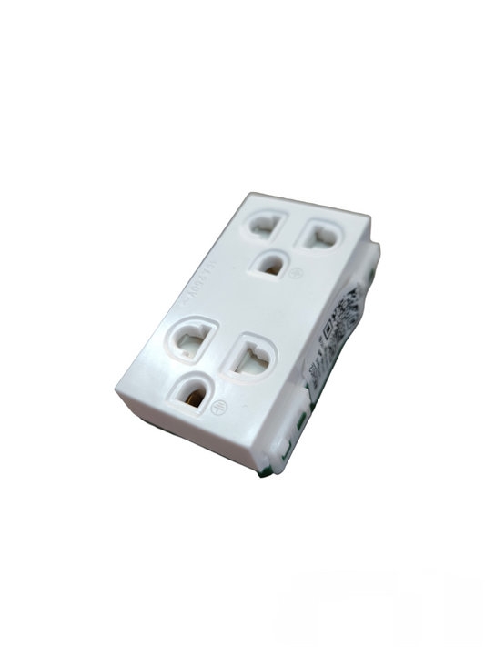 Omni Duplex Universal Outlet with Ground Device Wide Series 16A 250V WWG-402
