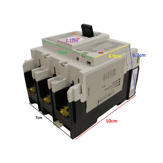 Fuji MCCB Molded Case Circuit Breaker BW50EAG-CE 20A 3Pole 5kAIC@230VAC, 2.5kAIC@380/440VAC, 1.5kAIC@500VAC Dimension (mm )75(W)x 100(H)x 60(D)