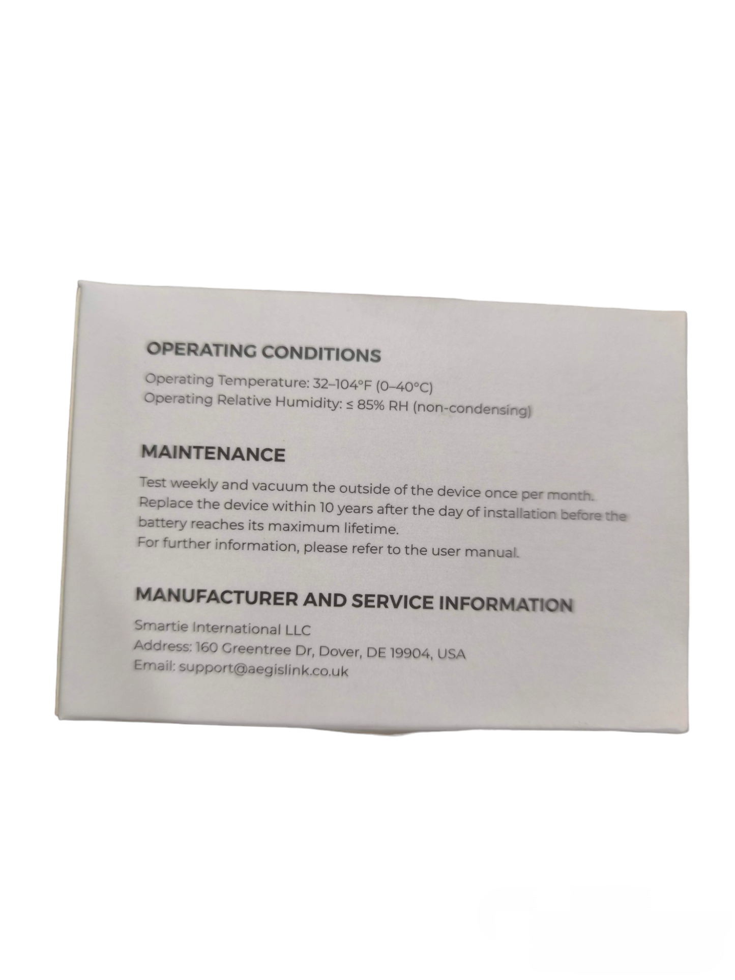 Photoelectric Smoke Alarm with Battery non Replaceable ( Aegislink)